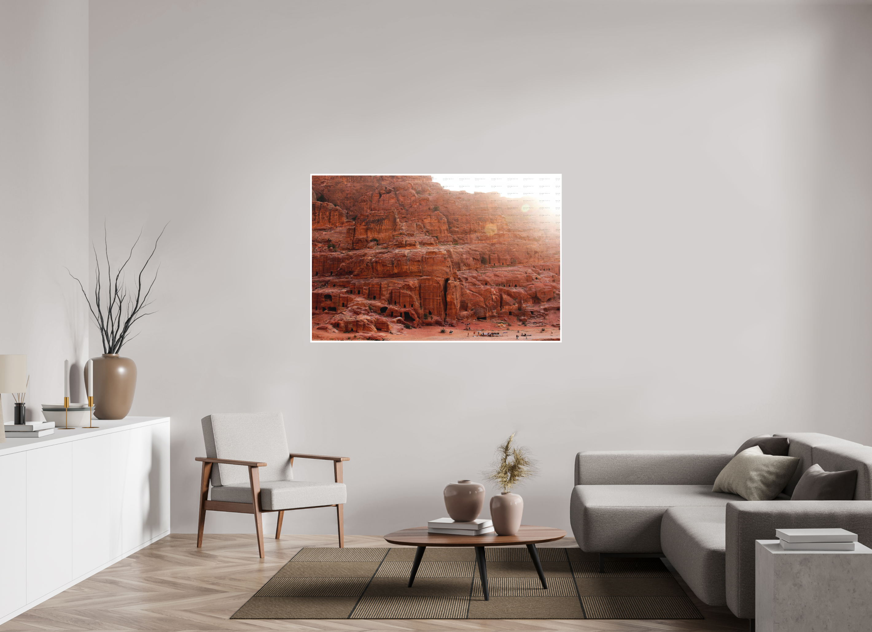 150 x 100 cm, Configuration Two (1cm border) The Rock (ٱلْبَتْرَاء)