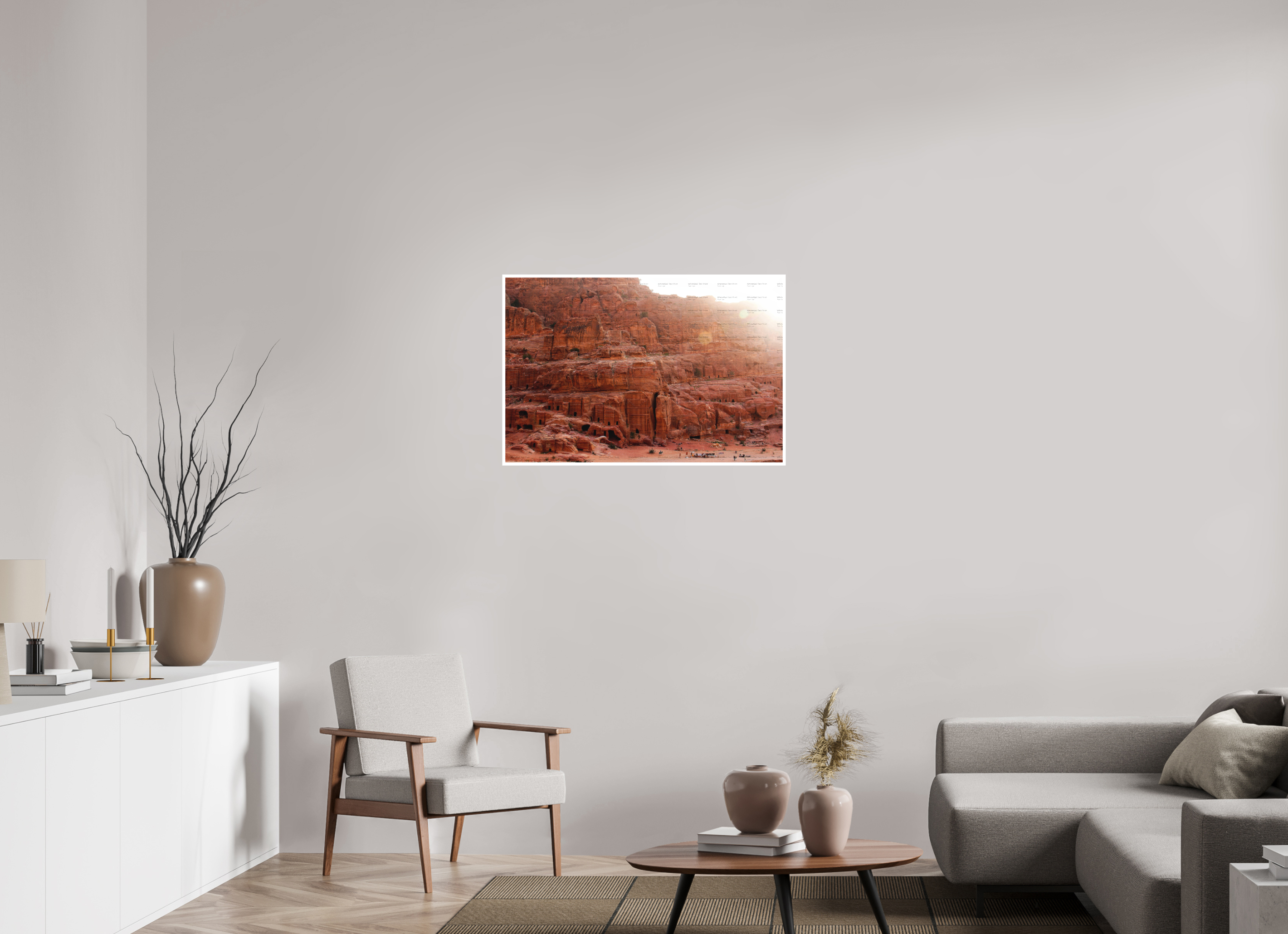 90 x 60 cm, Configuration Two (1cm border) The Rock (ٱلْبَتْرَاء)