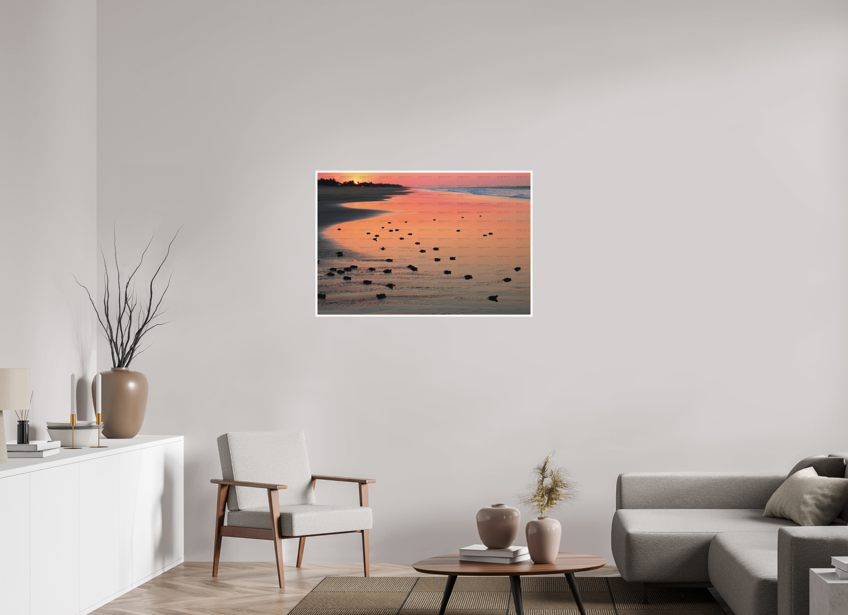 105 x 70 cm, Configuration Two (1cm border) Amphibia