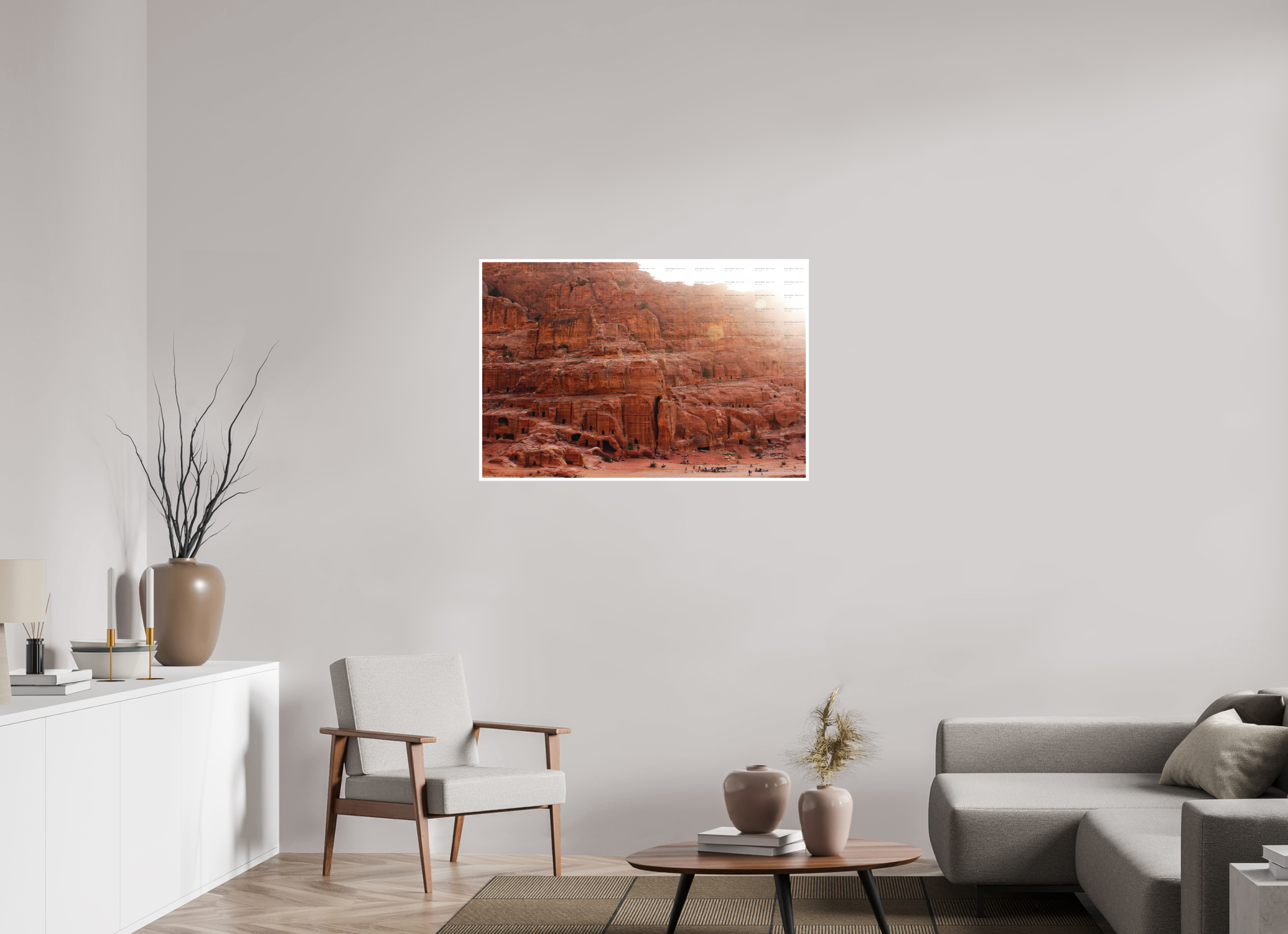 105 x 70 cm, Configuration Two (1cm border) The Rock (ٱلْبَتْرَاء)
